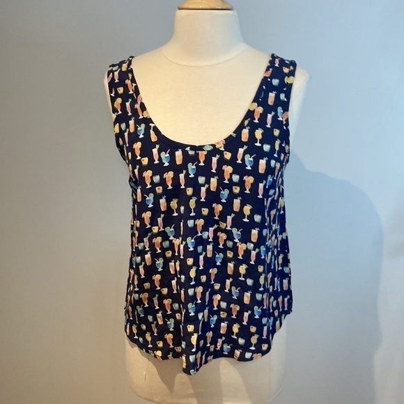 Joie 100% Silk Cocktail Print Tank Size Small - Picture 10 of 13